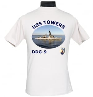 DDG 9 USS Towers 2-Sided Photo T Shirt