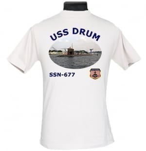 SSN 677 USS Drum 2-Sided Photo T Shirt