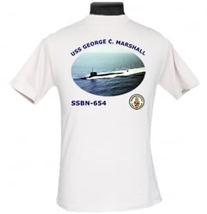 SSBN 654 USS George C Marshall 2-Sided Photo T Shirt
