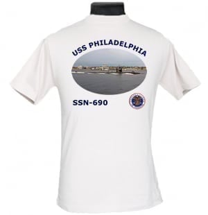 SSN 690 USS Philadelphia 2-Sided Photo T Shirt