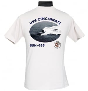 SSN 693 USS Cincinnati 2-Sided Photo T Shirt