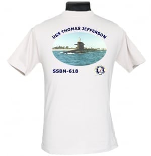 SSBN 618 USS Thomas Jefferson 2-Sided Photo T Shirt