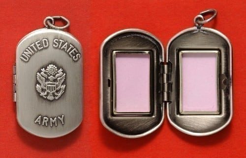 US Army Sterling Silver Dogtag Locket