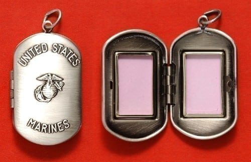 US Marine Corps Sterling Silver Dogtag Locket