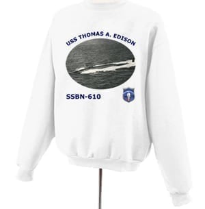 SSBN 610 USS Thomas A Edison Photo Sweatshirt