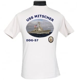 DDG 57 USS Mitscher 2-Sided Photo T Shirt