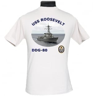 DDG 80 USS Roosevelt 2-Sided Photo T Shirt