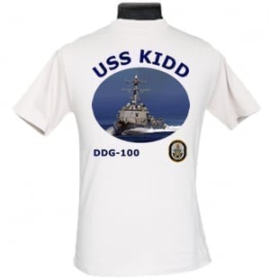 DDG 100 USS Kidd 2-Sided Photo T Shirt