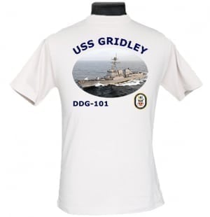 DDG 101 USS Gridley 2-Sided Photo T Shirt