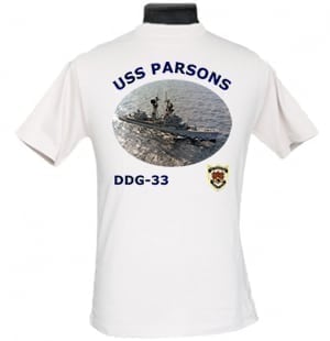 DDG 33 USS Parsons 2-Sided Photo T Shirt