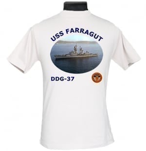 DDG 37 USS Farragut 2-Sided Photo T Shirt