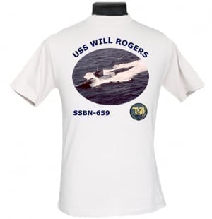 SSBN 659 USS Will Rogers 2-Sided Photo T Shirt