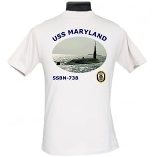 SSBN 738 USS Maryland 2-Sided Photo T Shirt