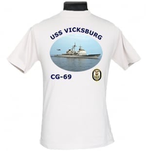 CG 69 USS Vicksburg 2-Sided Photo T Shirt