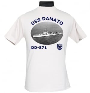 DD 871 USS Damato 2-Sided Photo T Shirt