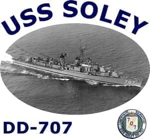 DD 707 USS Soley 2-Sided Photo T Shirt