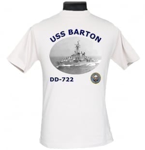 DD 722 USS Barton 2-Sided Photo T Shirt