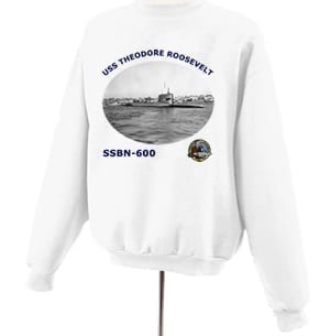 SSBN 600 USS Theodore Roosevelt Photo Sweatshirt