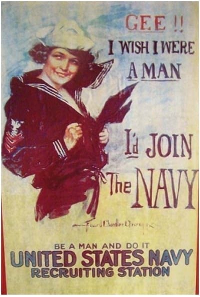 Navy I Wish I Were A Man Metal Poster Sign