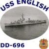 DD 696 USS English 2-Sided Photo T Shirt