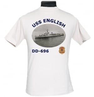 DD 696 USS English 2-Sided Photo T Shirt