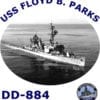 DD 884 USS Floyd B Parks 2-Sided Photo T Shirt