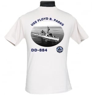 DD 884 USS Floyd B Parks 2-Sided Photo T Shirt