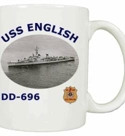 DD 696 USS English Coffee Mug