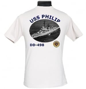DD 498 USS Philip 2-Sided Photo T Shirt