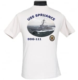 DDG 111 USS Spruance 2-Sided Photo T Shirt