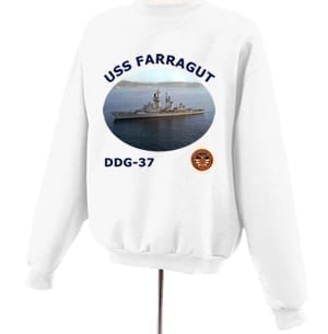 DDG 37 USS Farragut Photo Sweatshirt