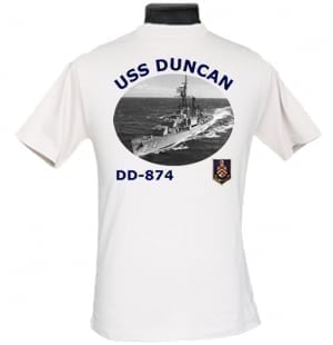 DD 874 USS Duncan 2-Sided Photo T Shirt