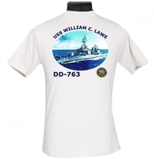 DD 763 USS William C. Lawe 2-Sided Photo T Shirt