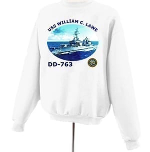 DD 763 USS William C Lawe Photo Sweatshirt
