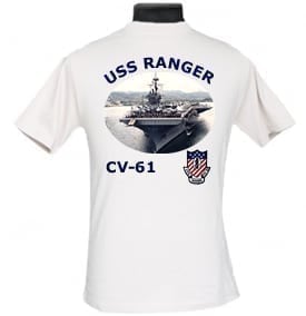 USS RANGER  CV-61 VIETNAM CAMPAIGN RIBBON & SILKSCREEN  SHIRT/SWEAT