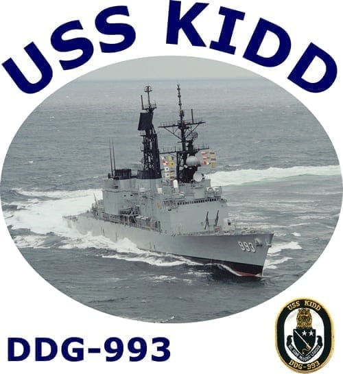 USS Kidd DDG 993 Personalized Canvas Ship Photo 2 Print Navy Veteran Gift 