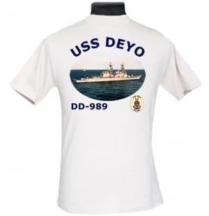 DD 989 USS Deyo 2-Sided Photo T Shirt