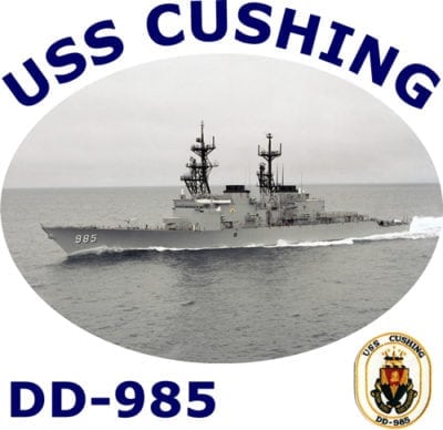 DD 985 USS Cushing 2-Sided Photo T Shirt