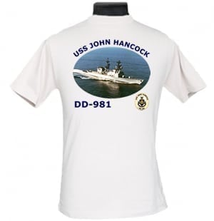 DD 981 USS John Hancock 2-Sided Photo T Shirt