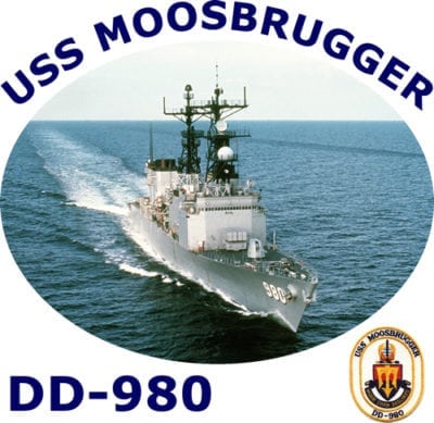 DD 980 USS Moosbrugger 2-Sided Photo T Shirt