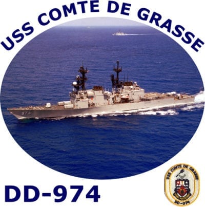 DD 974 USS Comte De Grasse 2-Sided Photo T Shirt