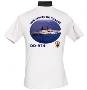 DD 974 USS Comte De Grasse 2-Sided Photo T Shirt