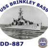 DD 887 USS Brinkley Bass 2-Sided Photo T Shirt