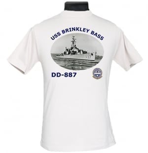 DD 887 USS Brinkley Bass 2-Sided Photo T Shirt