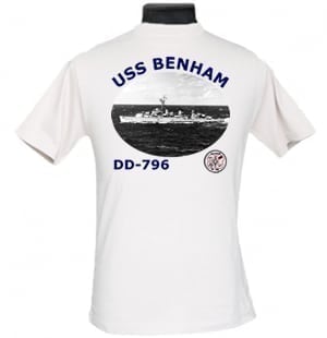 DD 796 USS Benham 2-Sided Photo T Shirt