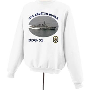 DDG 51 USS Arleigh Burke Photo Sweatshirt