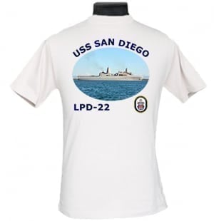 LPD 22 USS San Diego 2-Sided Photo T Shirt