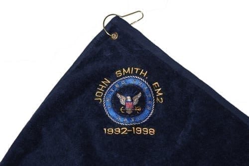 Personalized, Embroidered US Navy Veteran Golf Towel