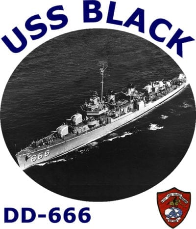 DD 666 USS Black 2-Sided Photo T Shirt