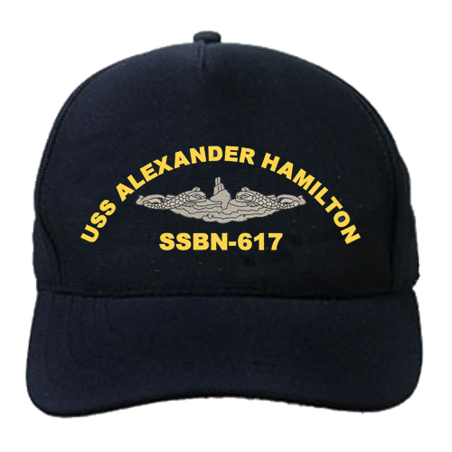 USS Alexander Hamilton SSBN-617 Ball Cap – Submarine Dolphins Sub Veteran Navy Hat (Adjustable)